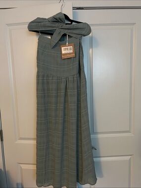 Sage Green Maxi Skirt and Bandeau Top